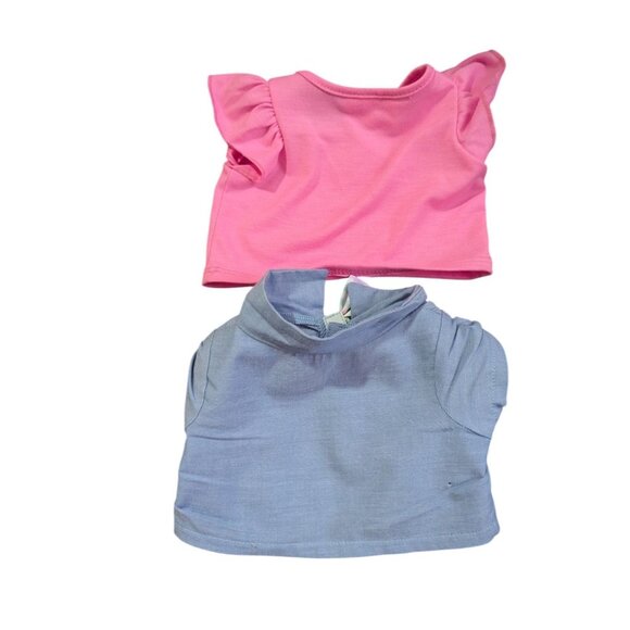 Build-A-Bear Workshop Birthday Princess Pink Tee & Blue Bow Button-Up Shirt - Picture 2 of 7